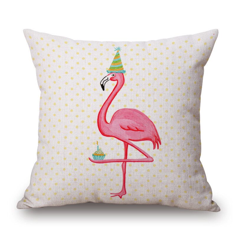 Honana Wx-d2 45x45cm Vintage Flamingos Puuvillainen Pellava Tyynyliina Jouluinen Vyötärötyynynpäällinen