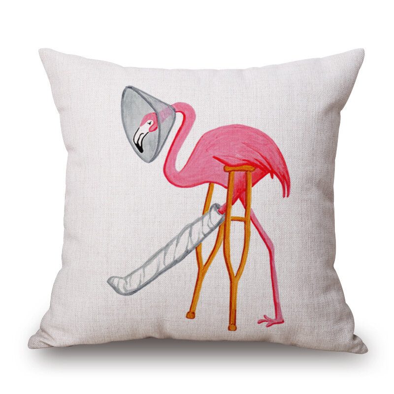 Honana Wx-d2 45x45cm Vintage Flamingos Puuvillainen Pellava Tyynyliina Jouluinen Vyötärötyynynpäällinen