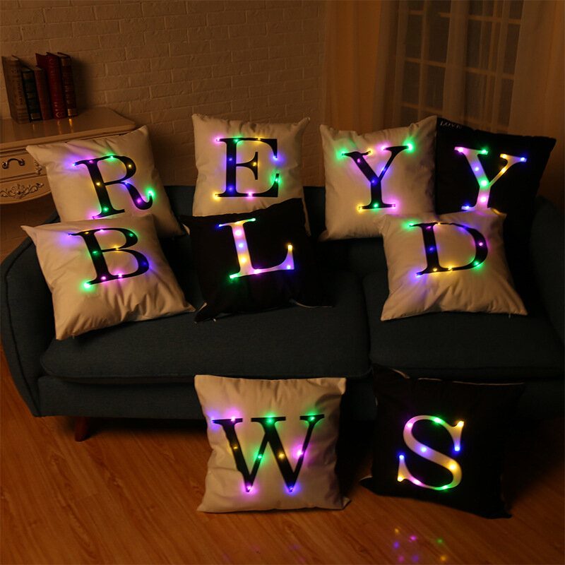 Honana Wx-k33 Creative Led Lights Letter Tyynyliina Pehmo Pehmeä Tyynynpäällinen Joulu Kodinsisustus