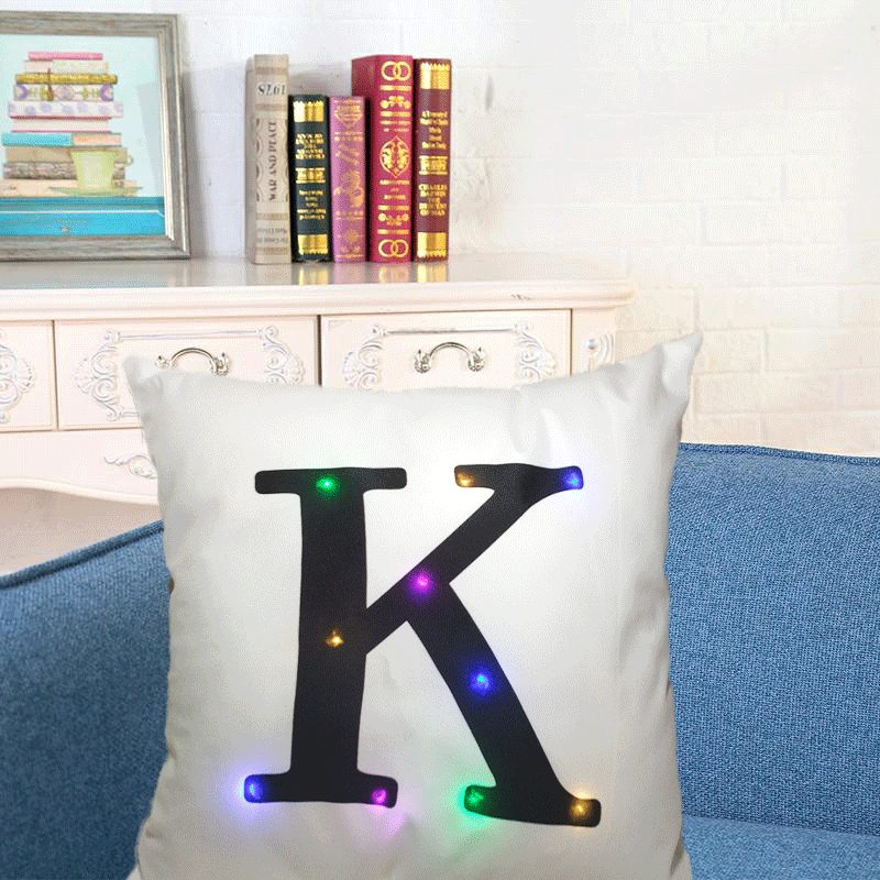 Honana Wx-k33 Creative Led Lights Letter Tyynyliina Pehmo Pehmeä Tyynynpäällinen Joulu Kodinsisustus