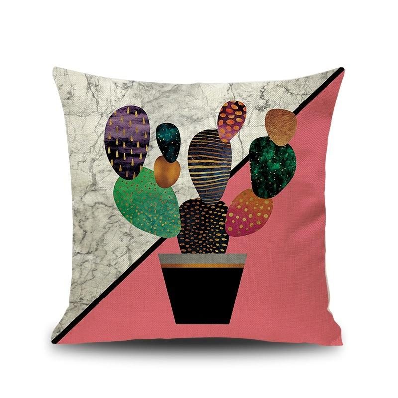 Ins Nordic Pineapple Cactus Geometric Style Pellava Tyynynpäällinen Kotisohva Art Decor Istuintyynynpäällinen