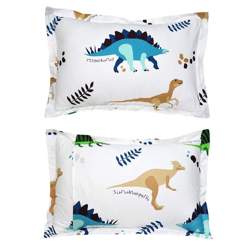 Kids Dinosaurs Pattern Tyynyn Varret Vakiokokoiset 2-osaiset 100 % Puuvillaa