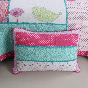 Lasten Vuodevaatteet Twin Size Bird Butterfly Patchwork Peittosetti Tyttöjen 100 % Puuvillaa 2 Kpl