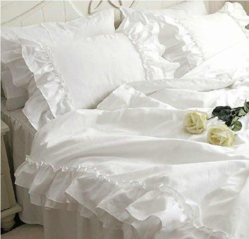 Luxury Lace Ruffle Tyynyliinatkauniit Valkoiset Tyynyliinat Tyynynpäällinen19''29'' 1 Pari