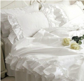 Luxury Lace Ruffle Tyynyliinatkauniit Valkoiset Tyynyliinat Tyynynpäällinen19''29'' 1 Pari