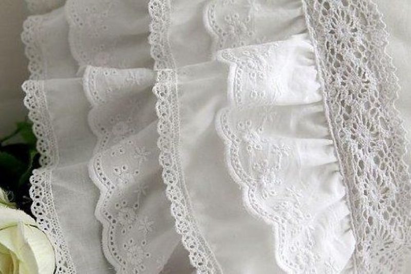 Luxury Lace Ruffle Tyynyliinatkauniit Valkoiset Tyynyliinattyynyliina Tyynynpäällinen19''29'' 1 Pari