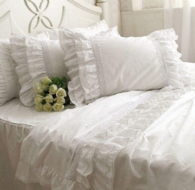 Luxury Lace Ruffle Tyynyliinatkauniit Valkoiset Tyynyliinattyynyliina Tyynynpäällinen19''29'' 1 Pari