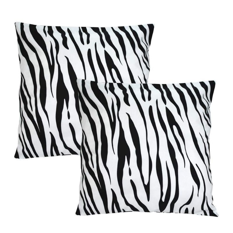 Mikrokuitutyynynpäälliset-2 Pack Zebra Stripe Mustavalkoinen