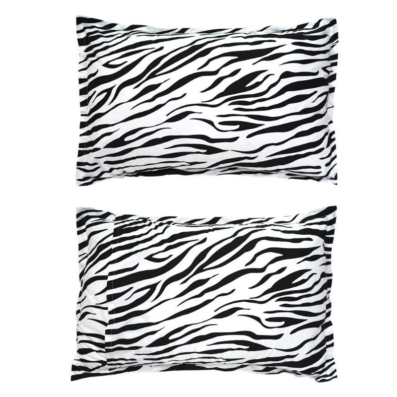 Mikrokuitutyynynpäälliset-2 Pack Zebra Stripe Mustavalkoinen