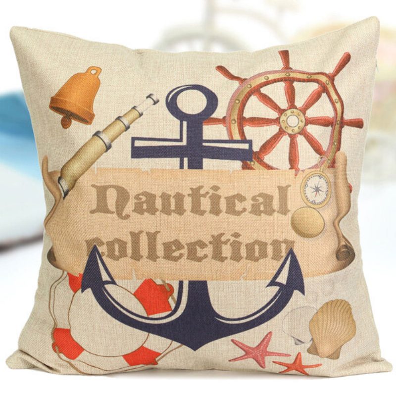 Nautical Series Välimeren Tyylinen Tyynyliina Neliön Kotisohvan Tyynynpäällinen