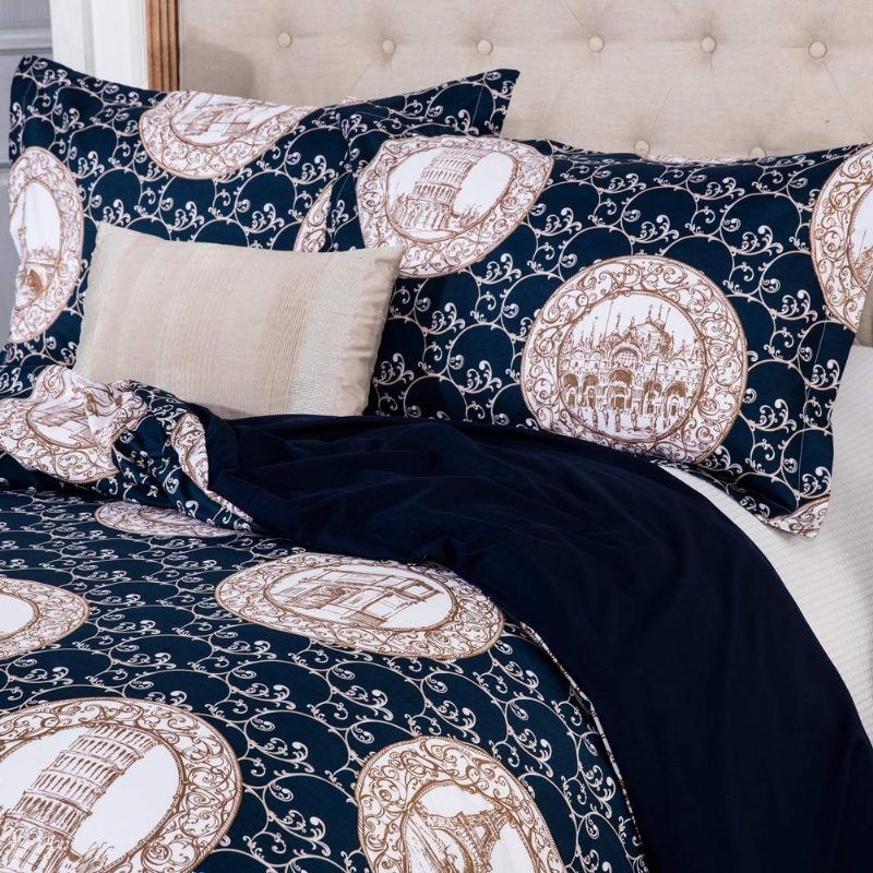 Paisley Vuodevaatteet Setti Queen Size 3 Kpl Bohemian Damask Pussilakanasetti Vetoketjulla (1 Pussilakana + 2 Vartta)