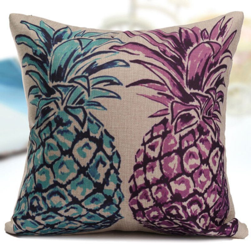 Pellava Vintage Ananas Ocean View Tyynyliina Kotisohva Auton Tyynynpäällinen