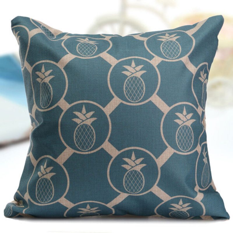 Pellava Vintage Ananas Ocean View Tyynyliina Kotisohva Auton Tyynynpäällinen