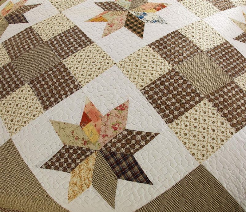 Queen Size Luxury Patchwork Tikattu Päiväpeite Puuvillainen Peittosarja