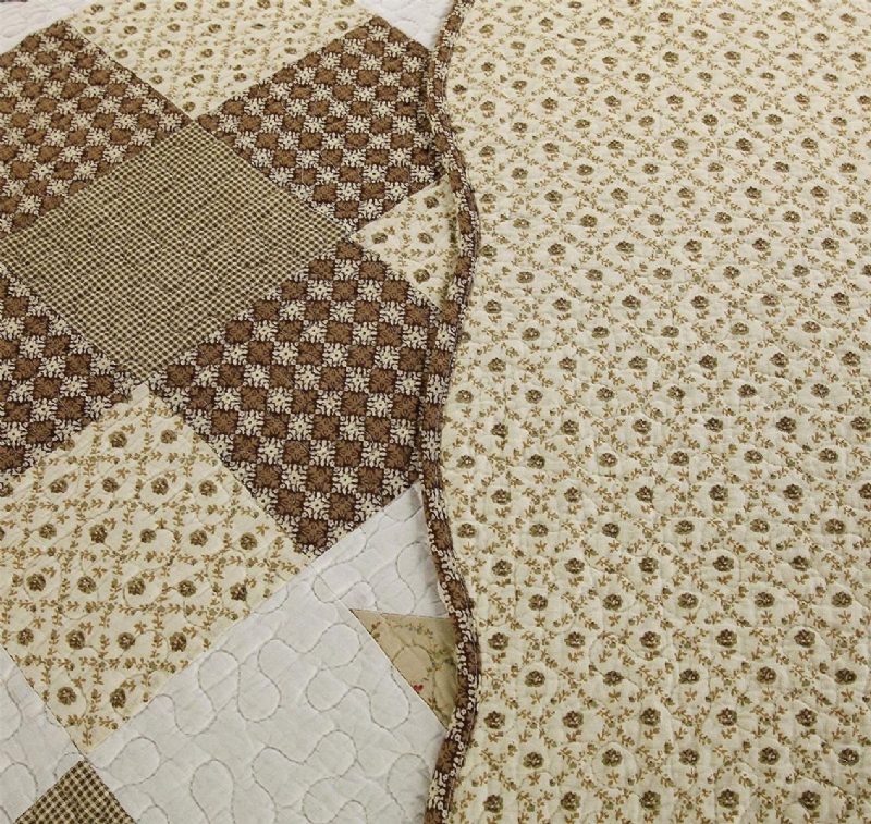 Queen Size Luxury Patchwork Tikattu Päiväpeite Puuvillainen Peittosarja