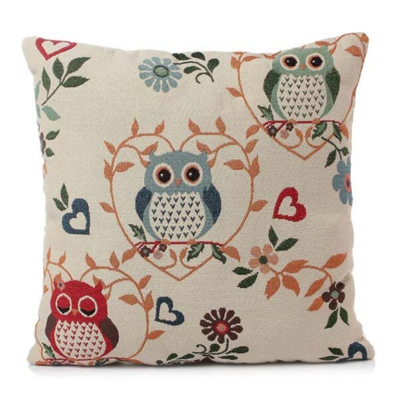 Sarjakuva Animal Owl Print Tyynyliina Kotitoimisto Auton