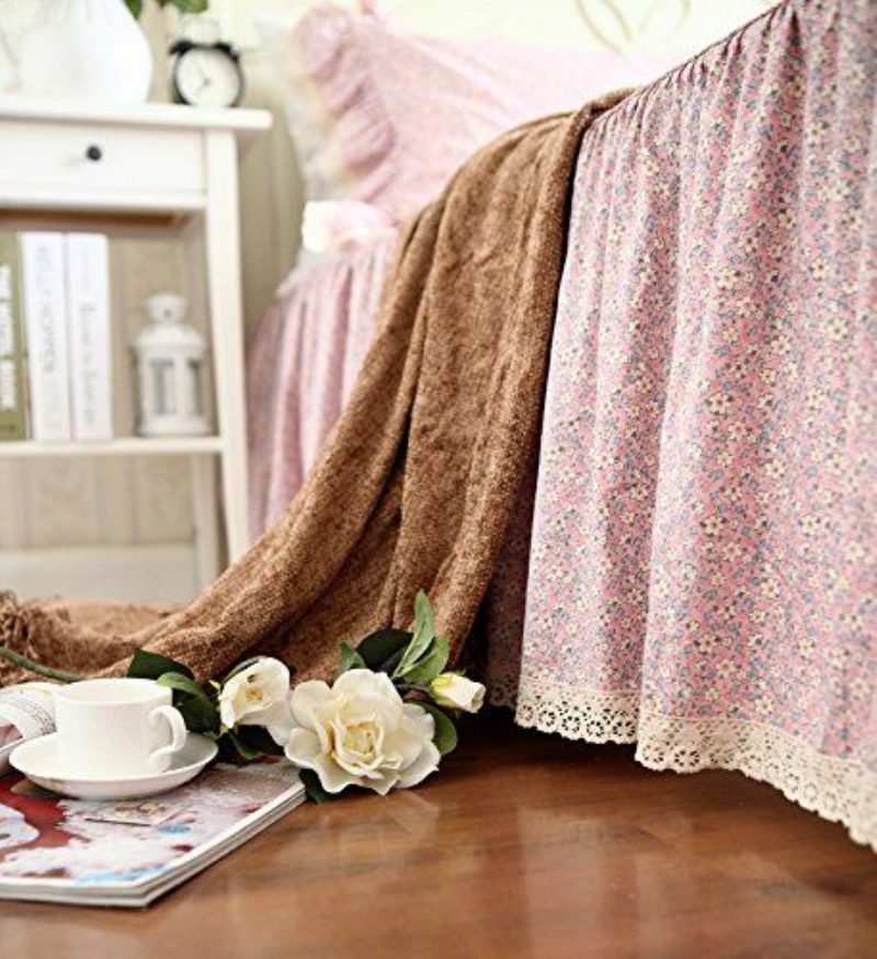 Shabby Elegant Pink Floral Print 4-osaiset Vuodevaatteet Setit