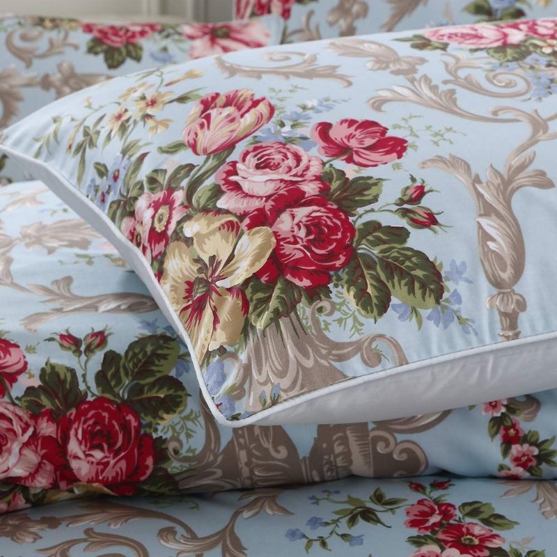 Shabby Floral Classic Luxury Peony Vuodevaatteet Design 3 Kpl 100 % Egyptiläistä Puuvillaa Pussilakana Setti