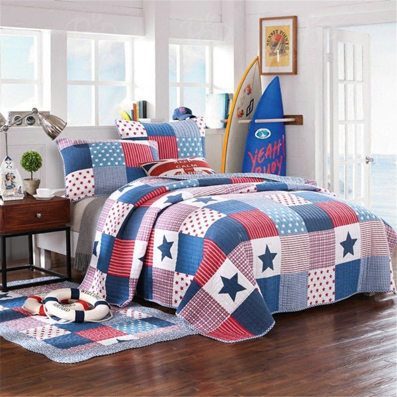 Star Kids Patchwork Twin Quilt Päiväpeite Lasten Vuodevaatteet