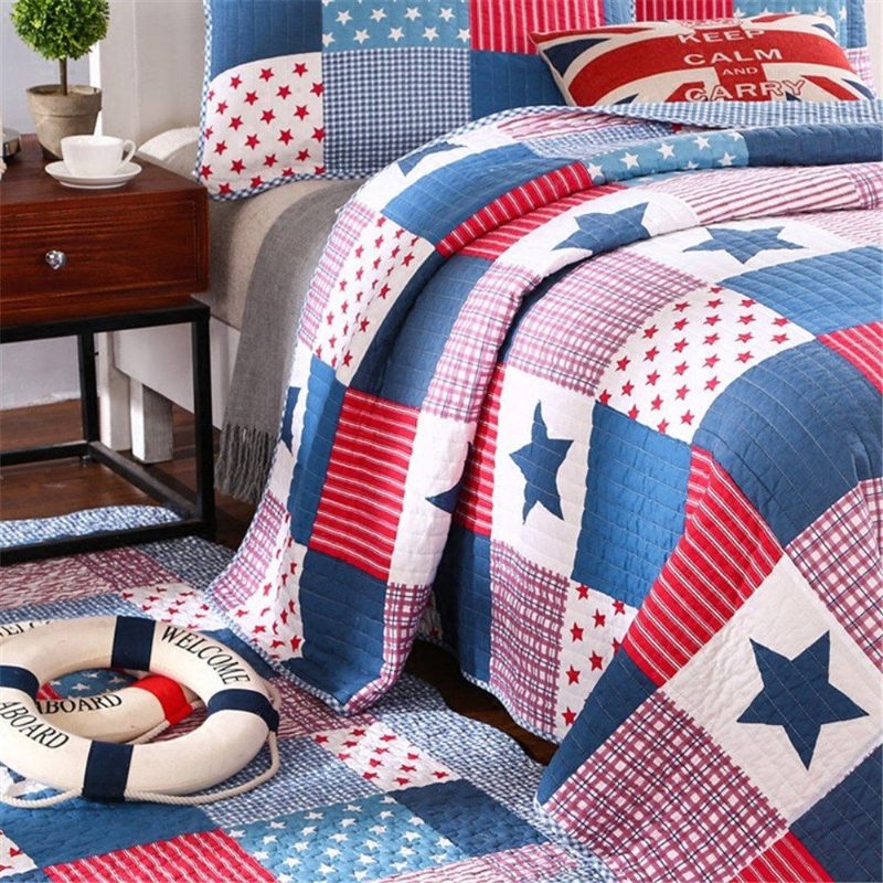 Star Kids Patchwork Twin Quilt Päiväpeite Lasten Vuodevaatteet