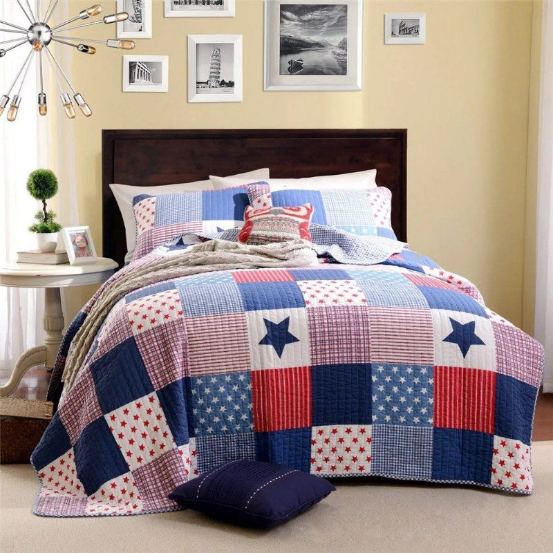 Star Kids Patchwork Twin Quilt Päiväpeite Lasten Vuodevaatteet