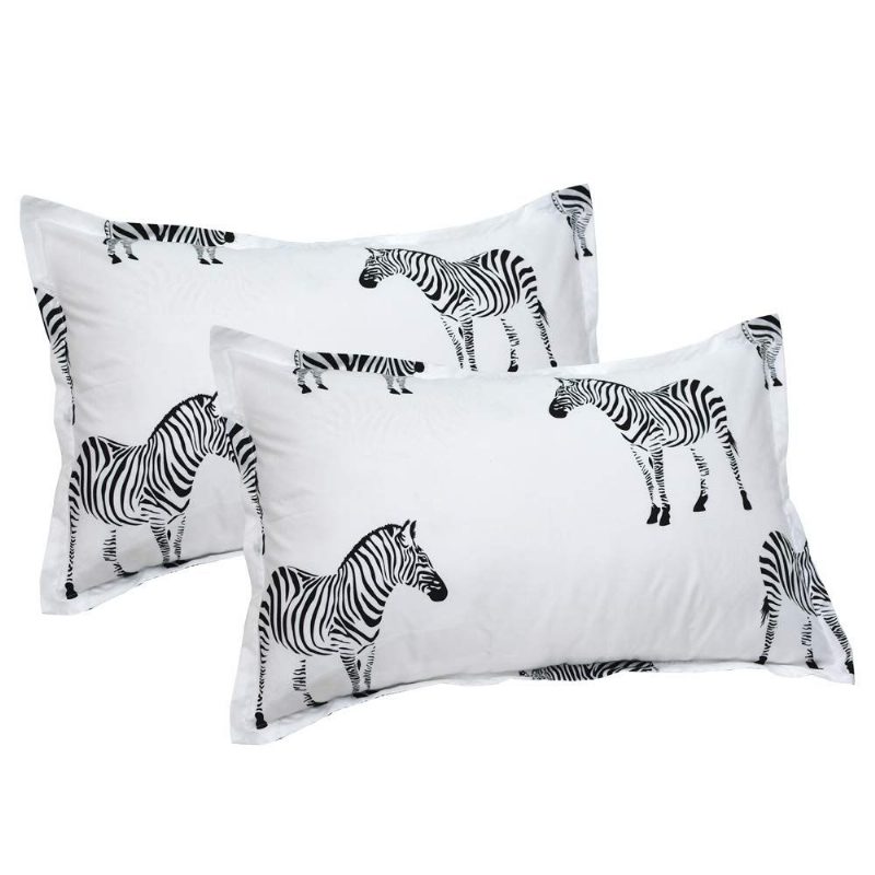 Throw Tyynynpäällinen Musta Zebra Print