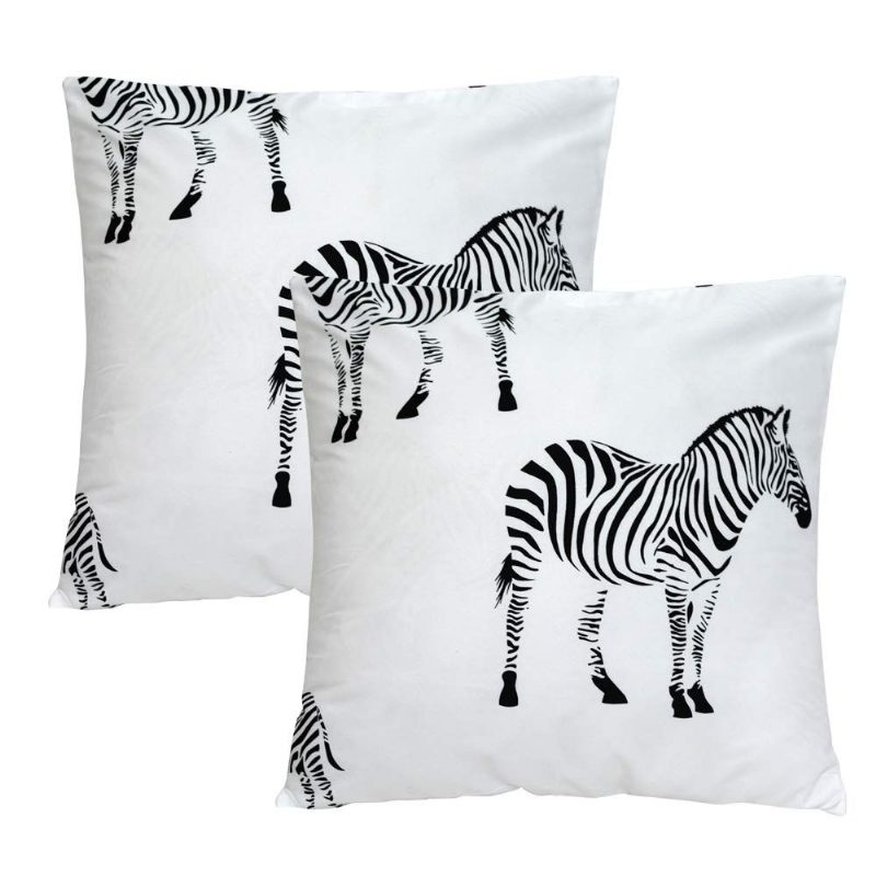 Throw Tyynynpäällinen Musta Zebra Print