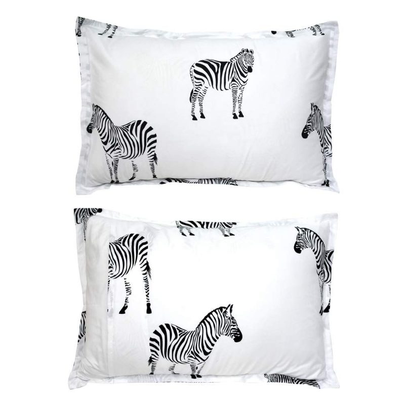 Throw Tyynynpäällinen Musta Zebra Print