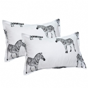 Throw Tyynynpäällinen Musta Zebra Print