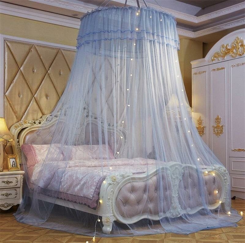 Tyylikäs Pitsisängyn Katos Mosquito Net Big Bed Canopy Home Vuodevaatteet