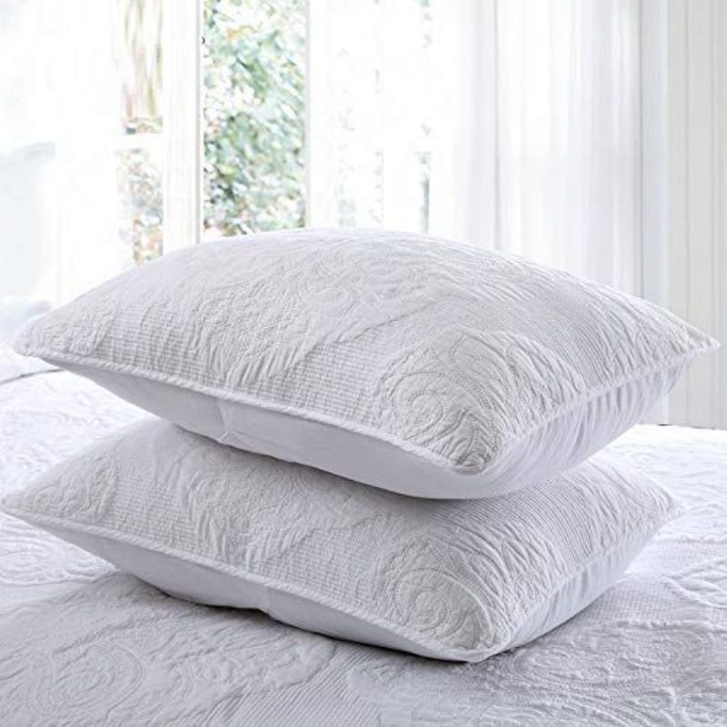 Valkoinen Vintage Kukkapeittosetti Queen-size-peittosetti (white Paisley)