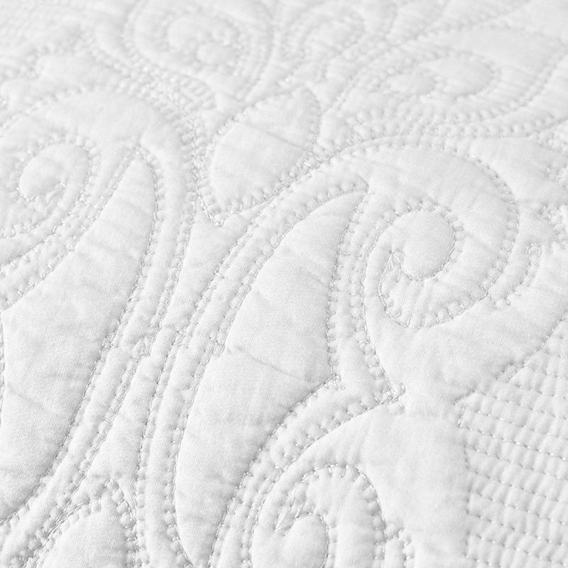 Valkoinen Vintage Kukkapeittosetti Queen-size-peittosetti (white Paisley)