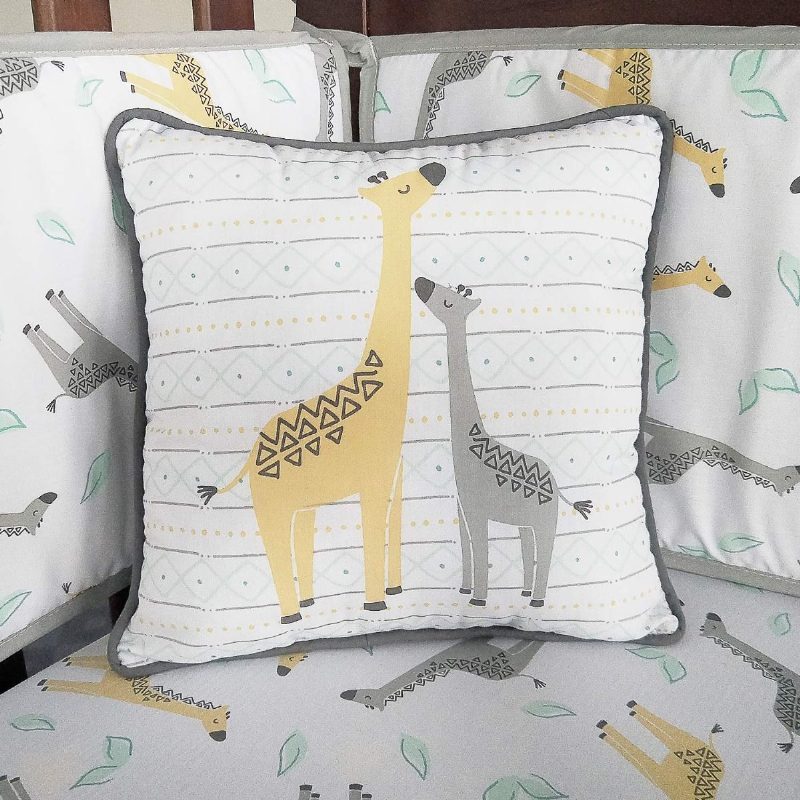 Vauvansänkysetit Pojille Vauvan Lastenhuoneen Vuodevaatteet Woodland Giraffe Family Dot Design Harmaa Ja Keltainen 8-osainen