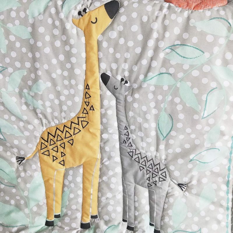 Vauvansänkysetit Pojille Vauvan Lastenhuoneen Vuodevaatteet Woodland Giraffe Family Dot Design Harmaa Ja Keltainen 8-osainen