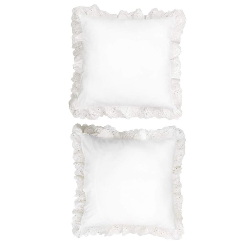 White Pillow Shams 2 Pack Ruffled Throw Tyynynpäällinen