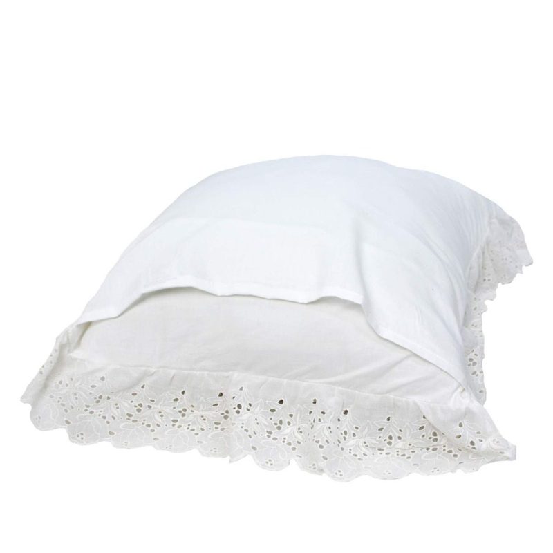 White Pillow Shams 2 Pack Ruffled Throw Tyynynpäällinen