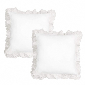 White Pillow Shams 2 Pack Ruffled Throw Tyynynpäällinen