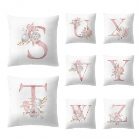 Yksinkertainen Pohjoismainen Vaaleanpunainen Aakkoset Abc-kuvioinen Tyynynpäällinen Kotisohva Creative Art -tyynyliina