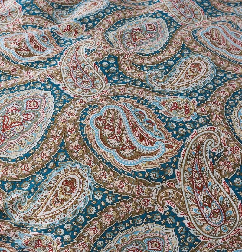 Ylellinen Paisley 4 Kpl Lakanat Setti Tyylikäs Sininen Ja Kulta Kukkainen Maalaistalon Vuodevaatteet Elegent Blue 100 % Puuvillaa Superpehmeä Syvällä Taskulla Varustettu Lakana