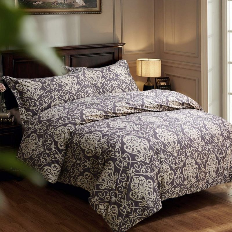 Ylelliset Damaskin Pussilakanat Paisley Pattern Royal Style Baroque European 3 Kpl Ainutlaatuinen Vuodevaatteet Setti 100 % Puhdasta Puuvillaa Hypoallergeeninen