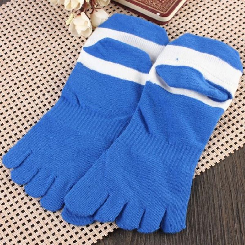 1 Pari Miesten Puuvillavarvassukat Five Finger Sports Outdoor Work Cotton Colors