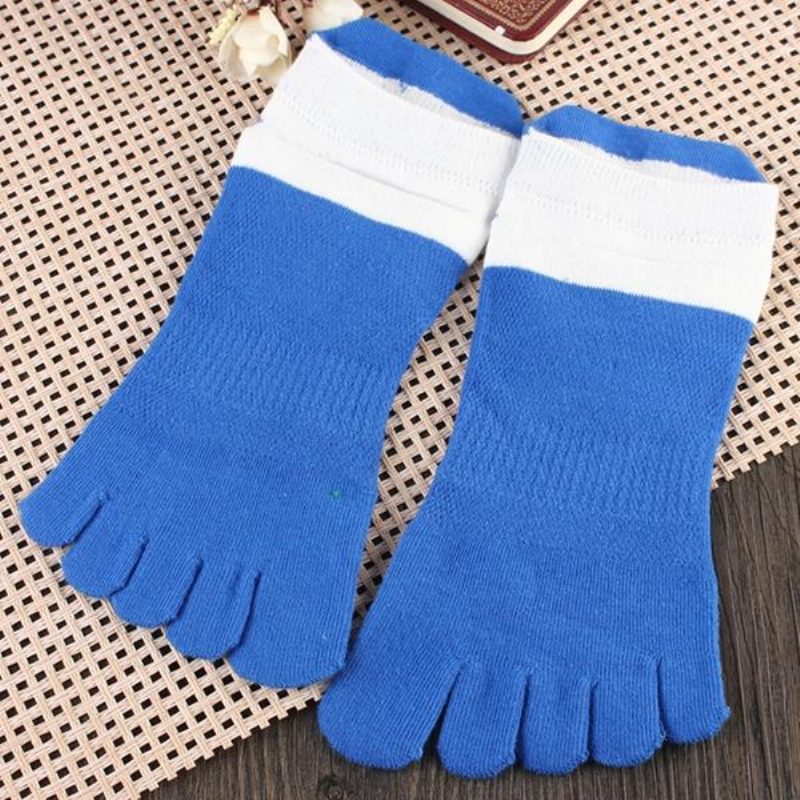 1 Pari Miesten Puuvillavarvassukat Five Finger Sports Outdoor Work Cotton Colors