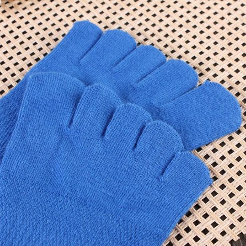 1 Pari Miesten Puuvillavarvassukat Five Finger Sports Outdoor Work Cotton Colors