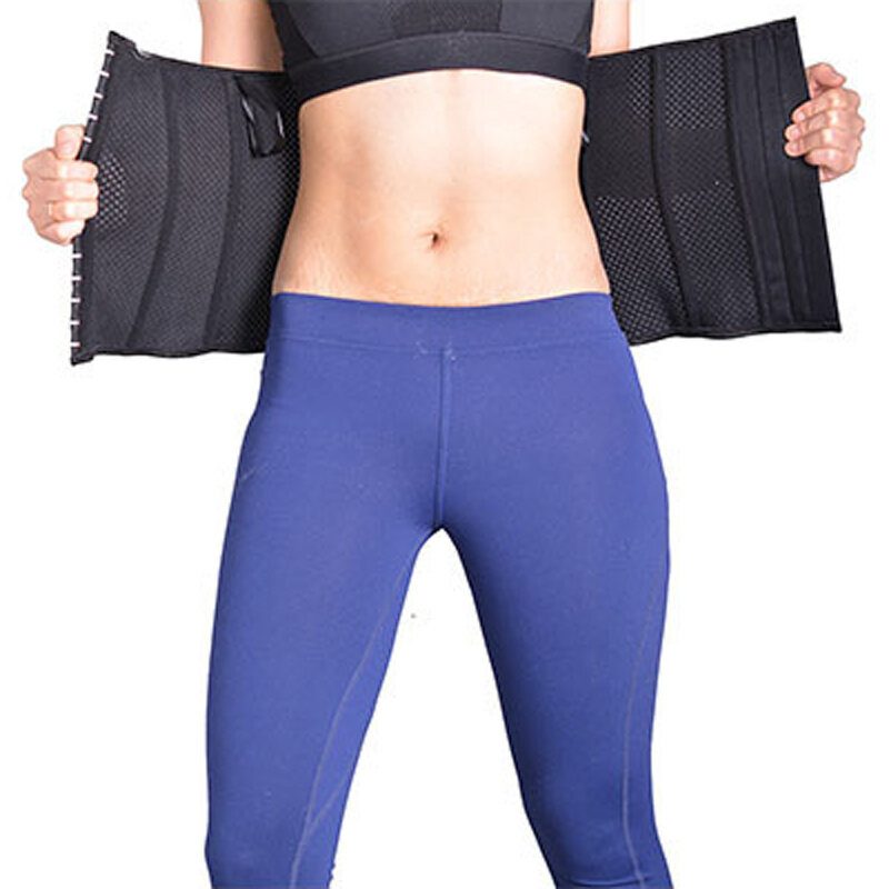 Body Shaper Sweat Waist Trimmer Trainer Korsetti Urheilu Jooga Kuntosali Harjoitus Pilates Säädettävä Kestävä Vatsarasvanpolttaja Kuuma Hiki Naisille