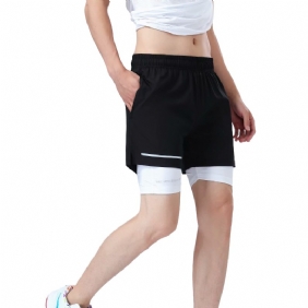 Miesten Shortsit 2 In 1 Sports Running Fitness Gym Nopeasti Kuivuvat