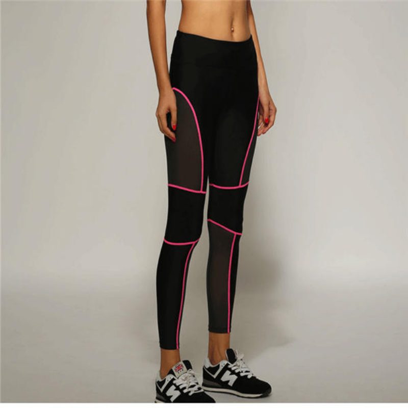 Naisten Sexys Fitness Housut Hunajakenno Verkkokangas Hip Up Elastic Urheilu Leggingsit