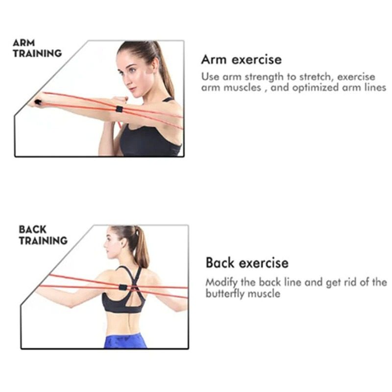 Resistance Bands Workout Jooga Kuntosali Fitness Vetoköysilenkki