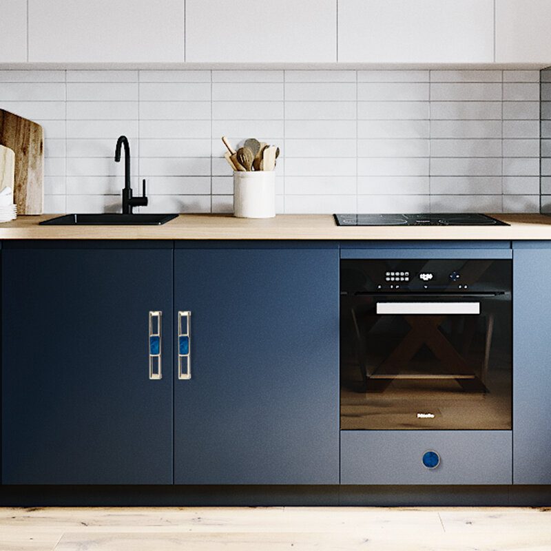 Blue Nordic Marble Shell Kaapin Kahvan Nupit Laatikon Ja Vaatekaapin Oven Veto