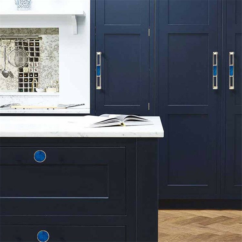 Blue Nordic Marble Shell Kaapin Kahvan Nupit Laatikon Ja Vaatekaapin Oven Veto