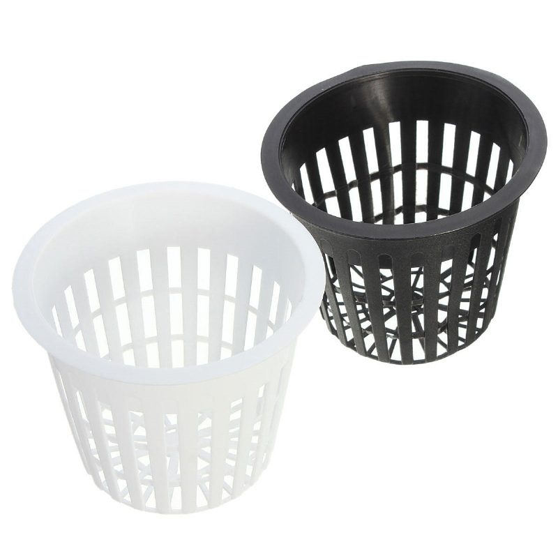 Muovinen Mesh Pot Net Basket Hydroponic Aeroponic Flower Container Plant Grow Pot Cup